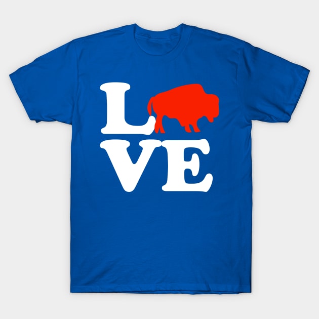 Wild American Bison Buffalo Valentines Day Love T-Shirt by PodDesignShop